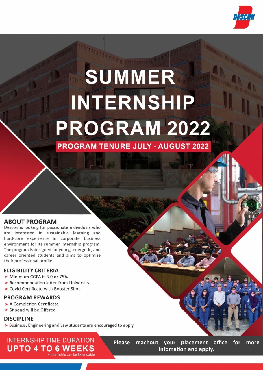 Summer Internship program at Descon