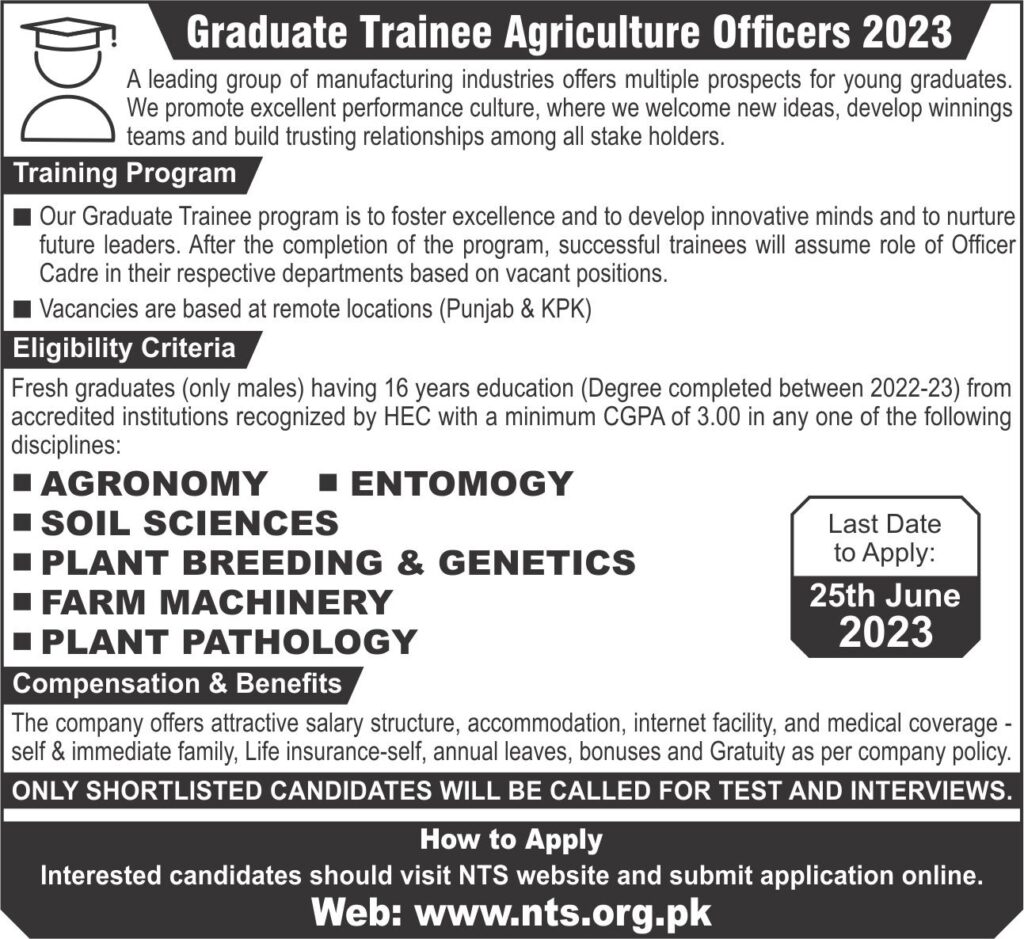 Post Graduate Trainee Engineers & Agri Officers Program Ad FY 2023